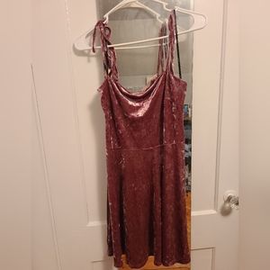 Pink velvet dress